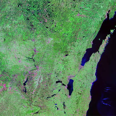 Aerial topographic photo of Wisconsin